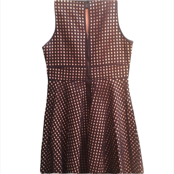 LOFT BLACK & TAN EYELET FIT AND FLARE DRESS - Picture 3 of 7